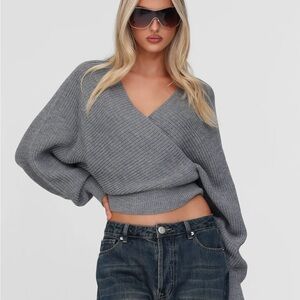 Tiger Mist Charcoal V-Neck Sweater